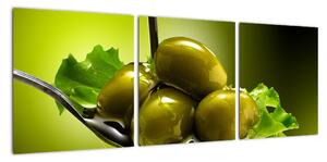 Obrazy do kuchyně - olivy (90x30cm)