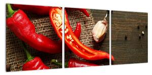 Obraz - chilli papriky (90x30cm)