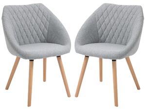 Jídelní židle – Sada 2 skandinávských designových židlí s područkami