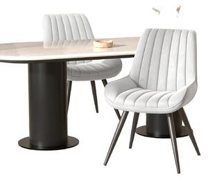 Jídelní židle - Židle - Židle s opěradlem ve tvaru sedáku - Kuchyňské židle - Designové židle - Kovový rám - Silné polstrování
