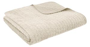 Béžový sametový prošívaný přehoz 240x260 cm Attica Velvet Embroidered – Bianca