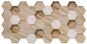 3D obkladový omyvatelný panel PVC Hexagon Dub 976x493mm