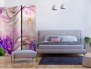Paraván růžová abstrakce a květy Velikost (šířka x výška): 225x172 cm