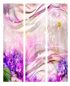 Paraván růžová abstrakce a květy Velikost (šířka x výška): 225x172 cm