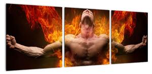 Obraz muže v ohni (90x30cm)