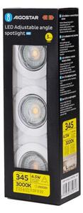 Aigostar - SADA 3x LED Podhledové svítidlo 1xGU10/4,5W/230V 3000K bílá