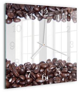 Skleněné hodiny Kávová zrna zskb-30x30-00092460