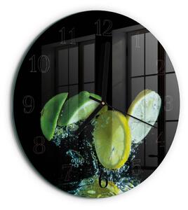 Skleněné nástěnné hodiny Citron a limetka zsoc-fi30-00057713