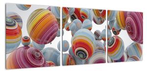 Abstraktní obraz barevných koulí (90x30cm)