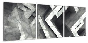 Abstraktní černobílý obraz (90x30cm)