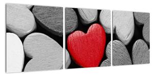 Červené srdce - obrazy na stěnu (90x30cm)
