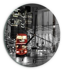 Skleněné nástěnné hodiny Londýnský autobus zsoc-fi30-00172385