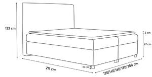 Čalouněná postel ASTI + topper, 180x200, bristol 2447