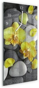 Skleněné hodiny vertikální Květinový kámen zsppb-30x60-00092463