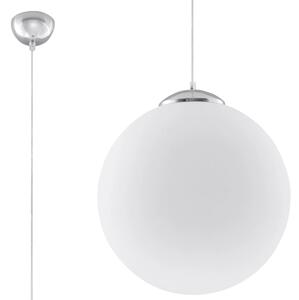 Závěsné svítidlo Ugo, 1x bílé skleněné stínítko, (fi 30 cm), ch