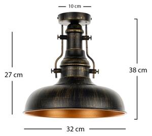 Brilagi - Stropní svítidlo PYRONIC 1xE27/40W/230V pr. 32 cm bronzová/patina