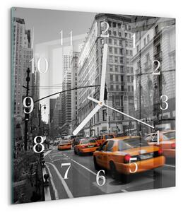 Skleněné hodiny Newyorské taxi zskb-30x30-00079737