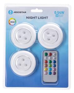 Aigostar - SADA 3x LED RGB Přenosné noční svítidlo LED/3xAAA + DO