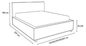 VÝPRODEJ Čalouněná postel MONICA, 160x200, madryt 1100