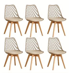 Skandinávské jídelní židle - Designové židle - Kuchyňské židle - Obývací pokojové židle - Židle do kavárny - Sada 6 kusů