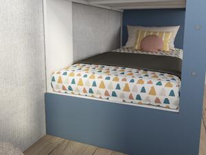 Patrová postel EMMET II pinie cascina/modrá, 90x200 cm
