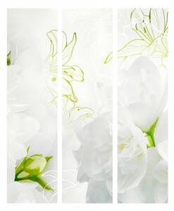 Paraván bílé květy Velikost (šířka x výška): 135x172 cm