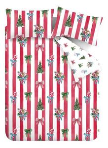 Červené/bílé povlečení na dvoulůžko 200x200 cm Christmas Stripe – Catherine Lansfield