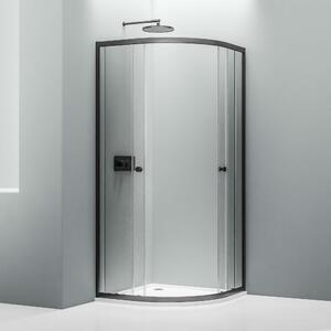 Čtvrtkruhový sprchový kout s posuvnými dveřmi NT509 - 6 mm nano čiré sklo - výběr barvy a velikosti profilu