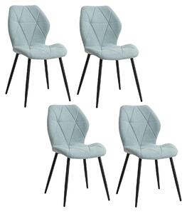 Jídelní židle - Sada 4 kusů - Čalouněné - Měkká lněná tkanina - Sametové sedadlo - Ergonomické - Kovové nohy