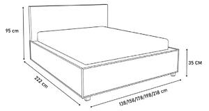 Čalouněná postel ZILA + matrace DE LUX, 140x200, madryt 120