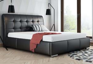 Čalouněná postel BERAM, 160x200, šedá ekokůže - madryt 190