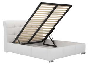 Čalouněná postel BERAM + matrace DE LUX, 160x200, černá ekokůže - madryt 1100