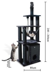 Goleto Luxusní škrabadlo pro kočky Toronto 3 XXL | tmavě šedé