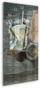 Skleněné hodiny vertikální Sýr zsppb-30x60-00090529