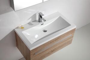 Koupelnový nábytek T900 Basic bělený dub s vestavěným umyvadlem