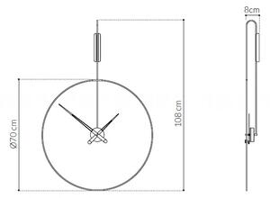 Designové nástěnné hodiny Nomon Daro Gold 108cm
