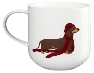 Porcelánový hrnek ASA Selection COPPA WINTER ANIMALS jezevčík 400 ml