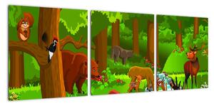 Dětský obraz: lesní příroda (90x30cm)