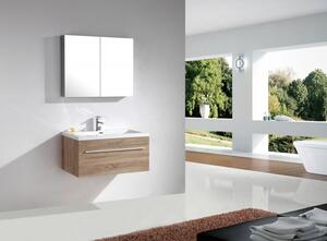 Koupelnový nábytek T900 Basic bělený dub s vestavěným umyvadlem
