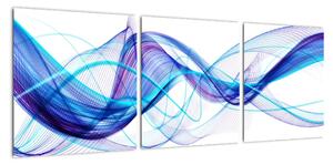 Obraz: abstraktní modrá vlna (90x30cm)