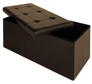 Goleto Čalouněná lavice s úložným prostorem 80 x 40 x 40 cm | hnědá