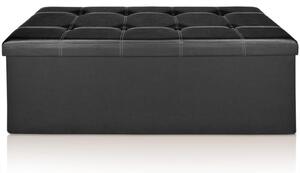 Goleto Čalouněná lavice s úložným prostorem 114 x 40 x 40 cm | černá