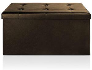 Goleto Čalouněná lavice s úložným prostorem 80 x 40 x 40 cm | hnědá
