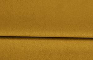 Žlutá sametová třímístná rozkládací pohovka MICADONI RUTILE 215 cm