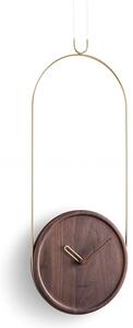 Designové nástěnné hodiny Nomon Colgante Walnut Gold 90cm
