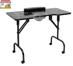 Stůl na manikúru – Přenosný stůl – Skládací pracovní stůl – Sací systém s ventilátorem – Pracovní plocha 94x48 cm