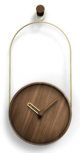 Designové nástěnné hodiny Nomon Eslabon Walnut Gold 68cm