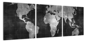 Obraz mapa světa (90x30cm)