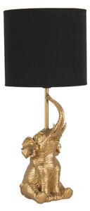 Stolní lampa ve tvaru zlatého slona s černým stínidlem – 20x46 cm