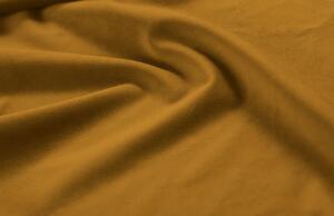Žlutá sametová rohová pohovka MICADONI JADE 248 cm, levá